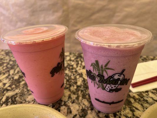 Strawberry smoothie and Berry Boost smoothie