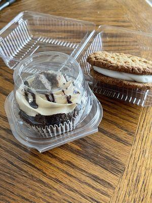 Reece's cupcake and oatmeal creme pie cookie.