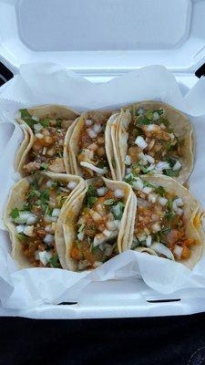 Pork and chicken street tacos !   Best place in town