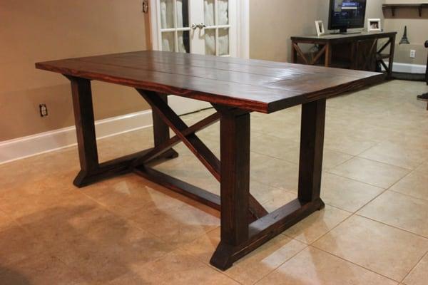 Chunky 4 x 4 X Table. Available at www.RockyBrookWoodworks.com