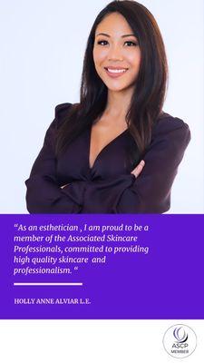 Member of the Associated Skincare Professionals.