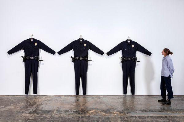 Chris Burden, in collaboration with The Fabric Workshop and Museum, Philadelphia. "L.A.P.D. Uniform," 1993. Photo credit: Carlos Avendaño.