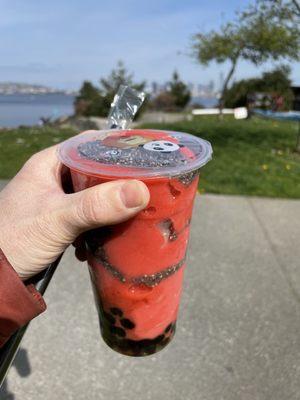 Chia Chia smoothie with tapioca boba