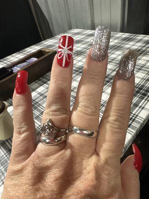 I asked for Christmas nails and he delivered.