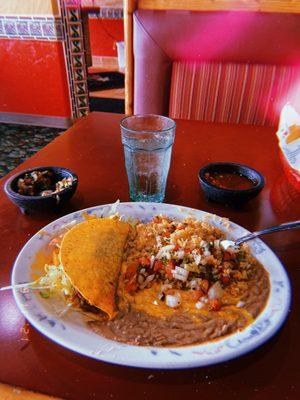 Shredded beef taco