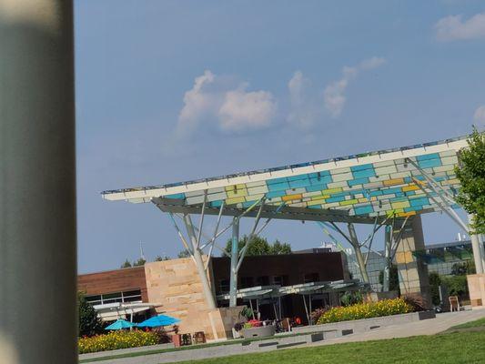 Main Pergola between restaurants and open seating