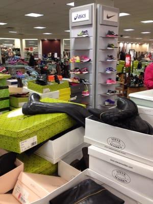 Checking out the shoe sales in Dillard's in Memphis.