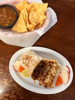 Burrito with chips & salsa