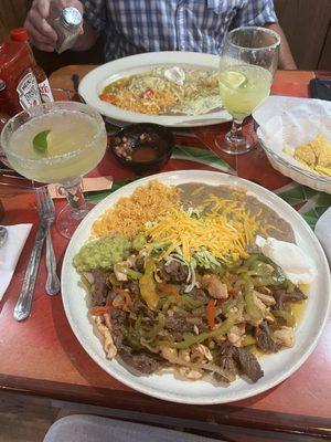 Steak and chicken fajitas!!!