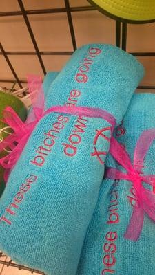 Cute towels in the pro shop