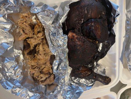 Pulled Pork and chicken (part of hog wild meal)