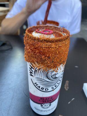 The chuper white claw with chamoy