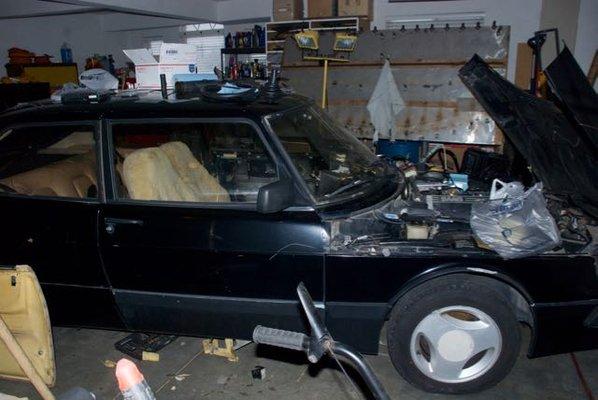 Rebuilding the 1985 Saab.