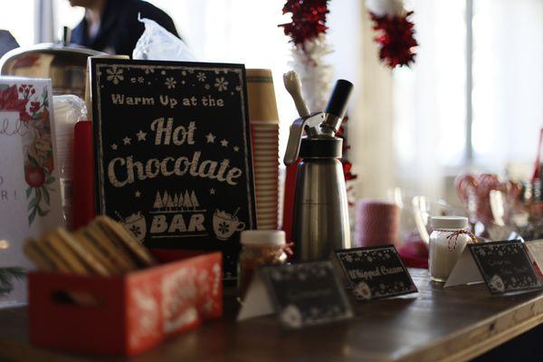 A Hot Chocolate and Gelato bar experience for your office or clients ready to serve.