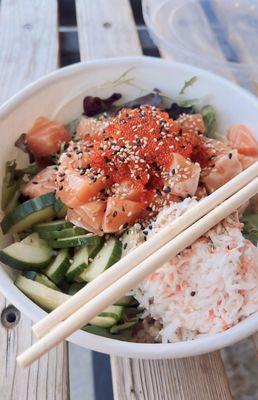 Salmon Poke Bowl with Ponzu Sauce