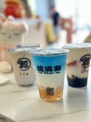 The Whale Crystal (Coconut Milk), Taro Fresh Milk/Milk Tea and Jasmine Tea Crystal (Coconut Milk)