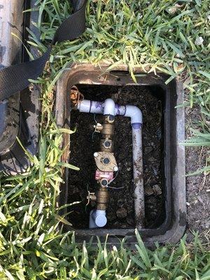 Double check for irrigation system