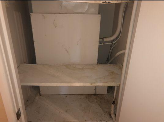 Furnace closet water damage