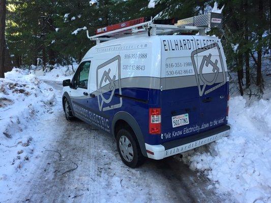 The EE van; through snow we still have your back!