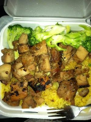 Bourbon chicken with broccoli and fried rice!!!!