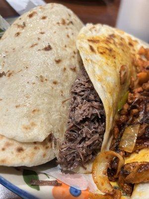 Barbacoa (left)  Al pastor (right)