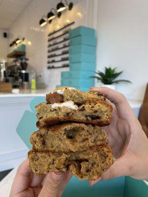 S'mores and chocolate chip cookie