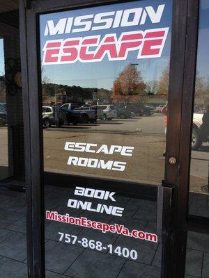 Mission Escape Va in Wythe Creek shopping center.