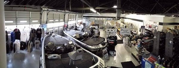 The side showroom and the parts department.