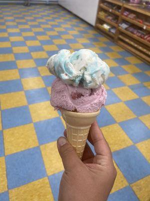 Birthday cake & strawberry ice cream