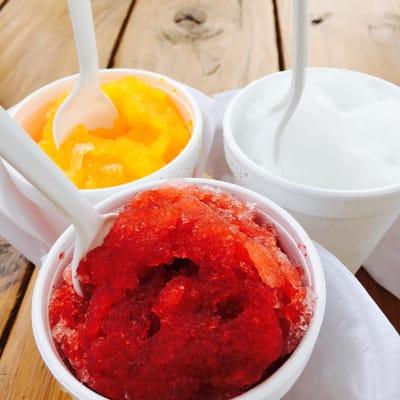 From left to right: mango, cherry and piña colada