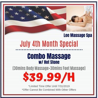 60mins Combo Massage w/ Hot Stone Only $39.99