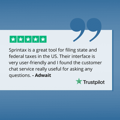 Review on Trustpilot for Sprintax Returns software