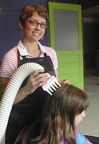 We use the AirAlle heated air device, traditional combing techniques, and we use only non-toxic products.