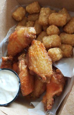 Wings and Tots, hot n fresh