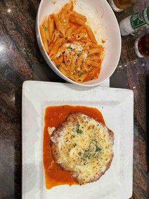 Chicken parmesan & penne