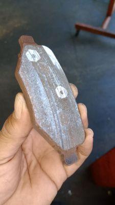 Worn brake pads