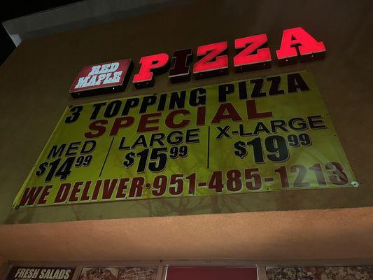 3 Topping pizza deal. 12/31/2023