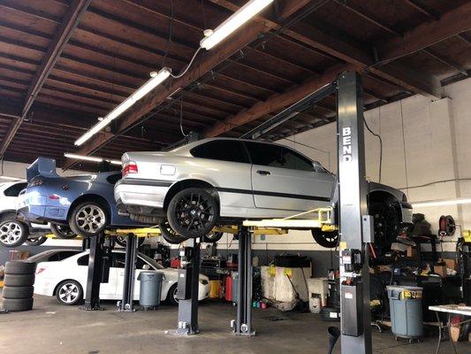 Our low profile lifts, top of the line equipment for top of the line customers BMWTECHINC#1