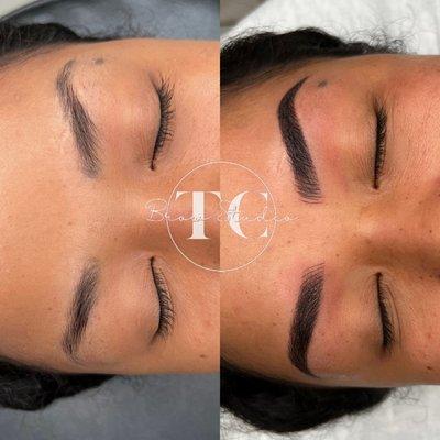 Old microblading cover up to a combination brows