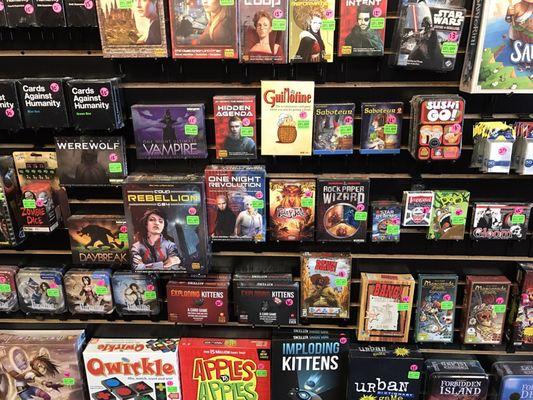 Sample of board games available