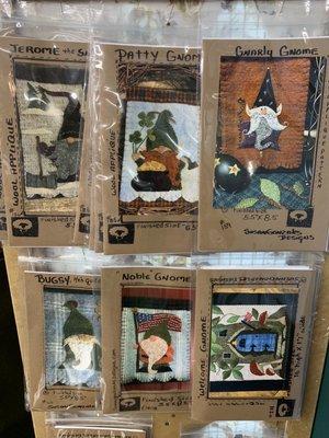 Check out these adorable little gnome stitching kits(SueSpargo)!