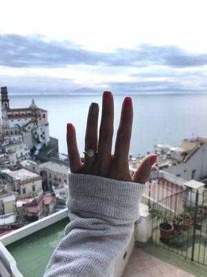 My dream engagement ring and the dreamiest backdrop.