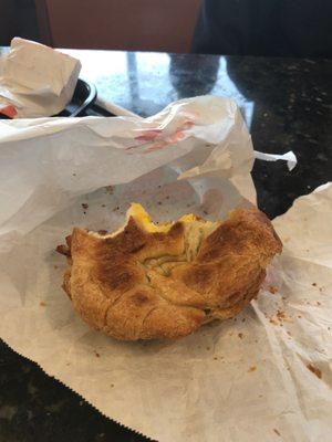 Bacon egg, and cheese croissant