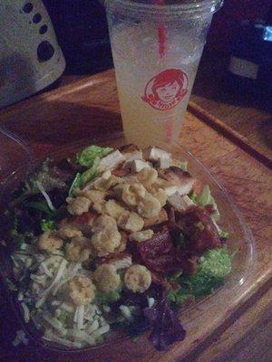 Southwest Avacado salad with a peach lemonade