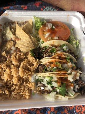 3 taco combo plate