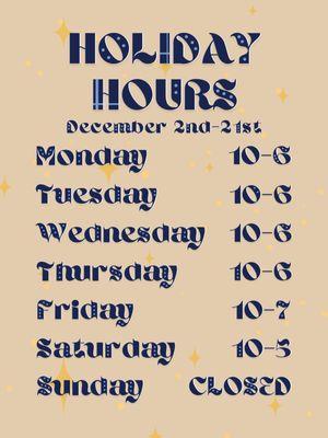 December hours 2024