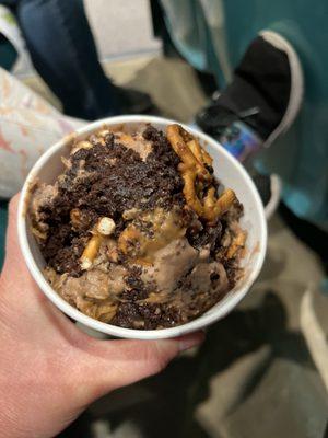 REESES Take 5 Peanut Butter Pretzel Blast - subbed pb and brownie for the caramel and peanuts. Best decision ever!