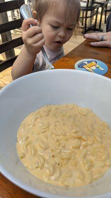 Side of mac n cheese for our daughter $5 she loved it! We even bagged plenty to give to the man in need down the street