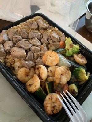 New York Steak & Shrimp Combination Plate; not worth $32