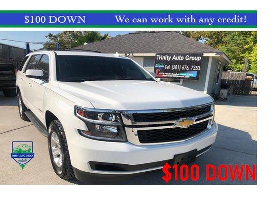 100 DOWN Hi, My name is Lucy! My phone is 4093335466 2017 CHEVROLET TAHOE LTZ